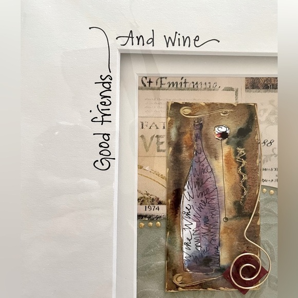 Wall Art Good Friends and Wine Make Life Worthwhile - Picture 3 of 11